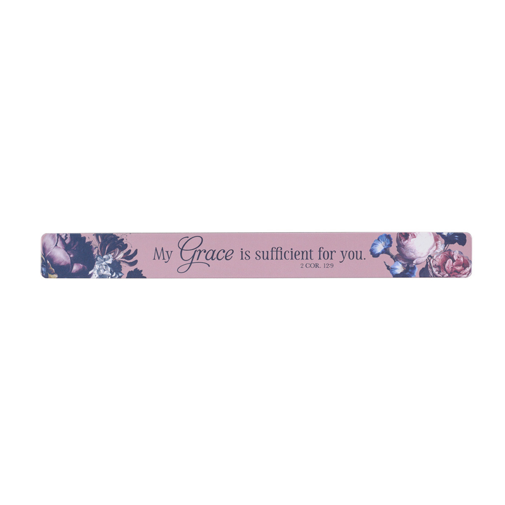 Christian Art Gifts My Grace is Sufficient Pink Magnetic Strip - 2 Corinthians 12:9