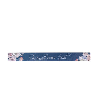 Christian Art Gifts It is Well with My Soul Blue Magnetic Strip