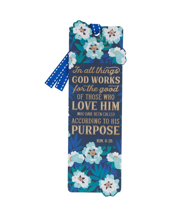 God Works For The Good Premium Cardstock Bookmark - Romans 8:28
