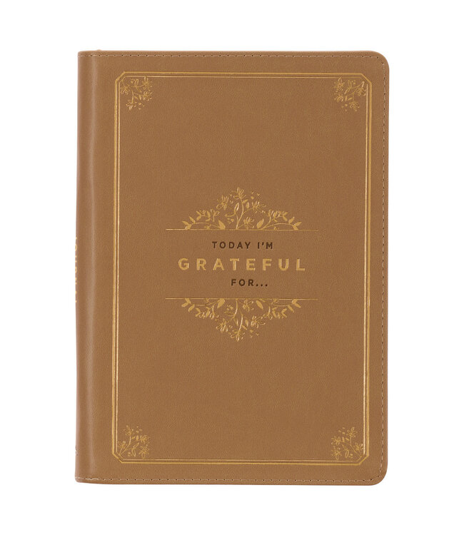 Grateful Butterscotch Faux Leather Classic Journal with Zipper Closure