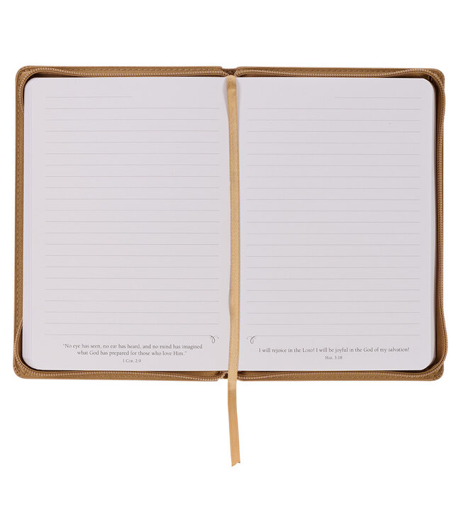 Grateful Butterscotch Faux Leather Classic Journal with Zipper Closure | 仿皮拉鍊封口日記本