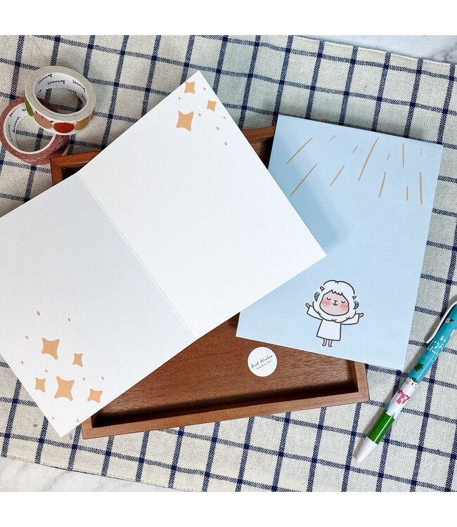 福氣羊燙金卡：受洗卡