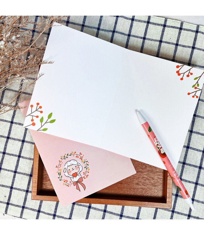 福氣羊燙金卡：感謝卡