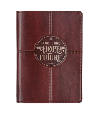 Christian Art Gifts Hope and a Future Chestnut Brown Faux Leather Classic Journal - Jeremiah 29:11