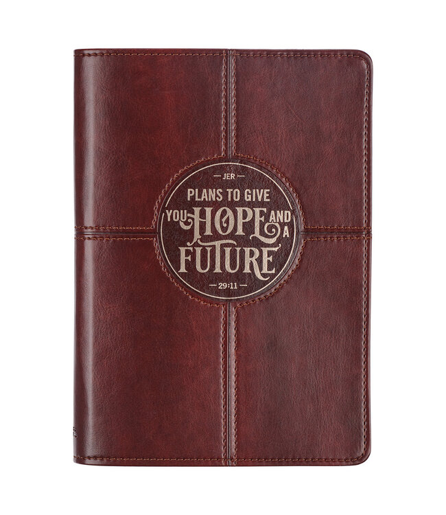 Hope and a Future Chestnut Brown Faux Leather Classic Journal - Jeremiah 29:11