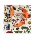 心然文化 Kosmos Art 恩典橘手提袋（小）：昆蟲花卉