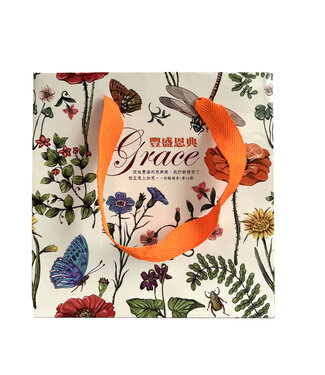 心然設計 Kosmos Art 恩典橘手提袋（小）：昆蟲花卉