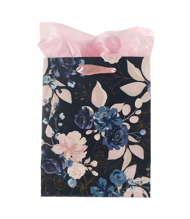 Blue Roses Strength and Dignity Medium Gift Bag - Proverbs 31:25