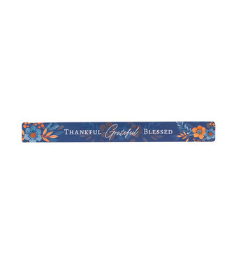 Christian Art Gifts Thankful Grateful Blessed Blue Magnetic Strip