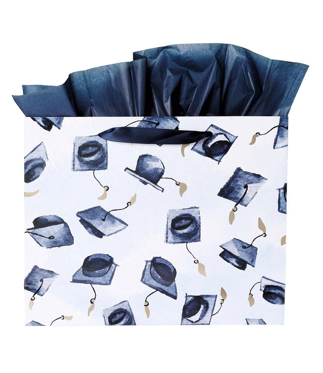 Hope & a Future Large Blue Gift Bag Set for Graduates with Card and Envelope - Jeremiah 29:11