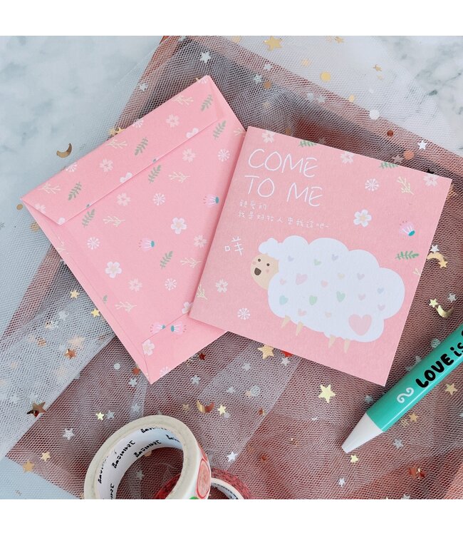 手繪祝福卡：小羊