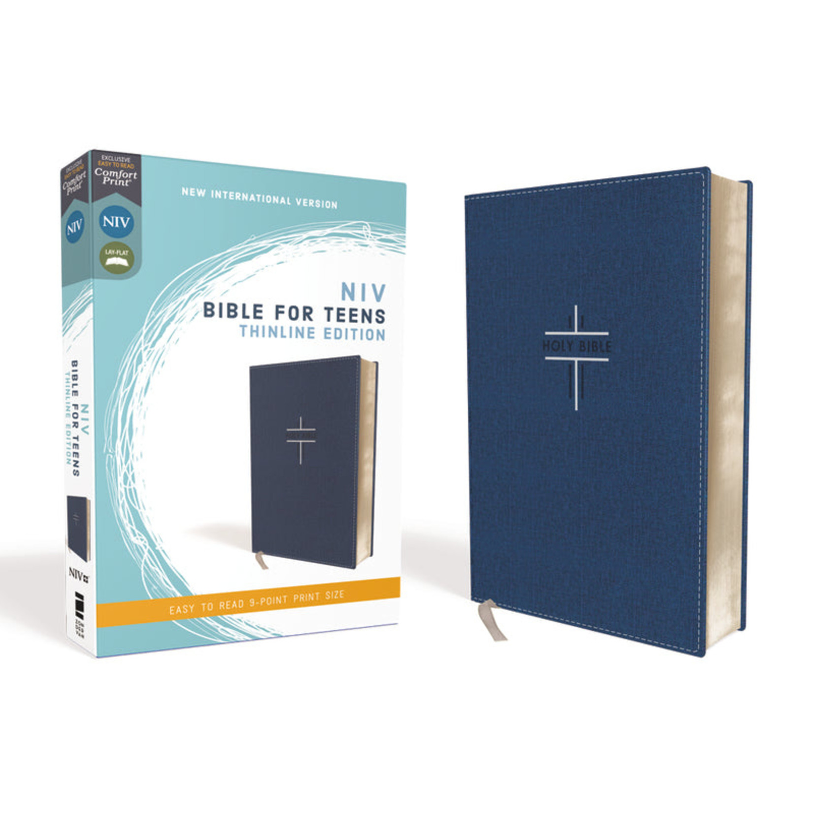 Zondervan NIV, Bible for Teens, Thinline Edition, Red Letter Edition, Comfort Print, Blue LeatherSoft