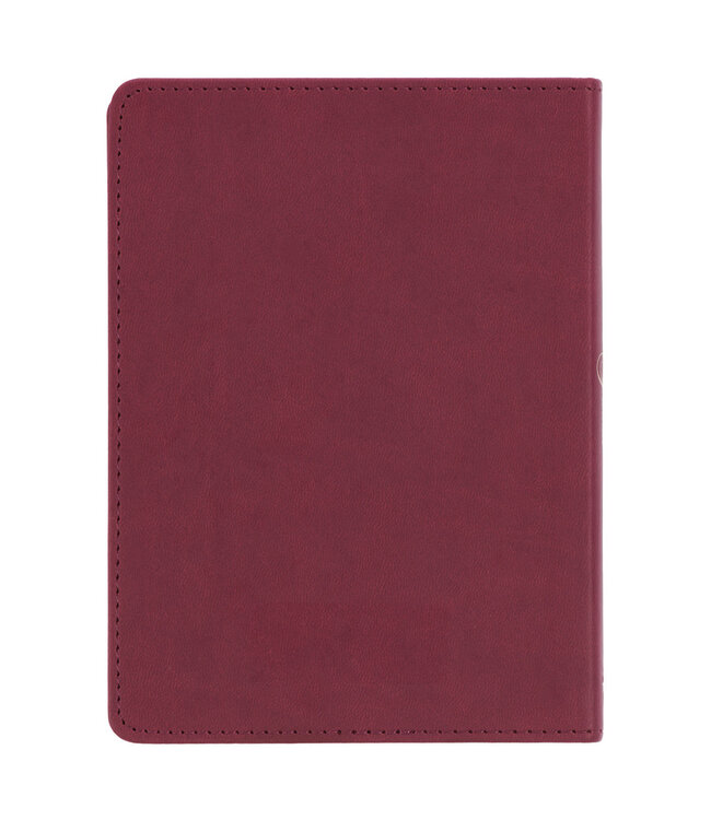 Trust in the LORD Golden Leaf Burgundy Faux Leather Handy-size Journal - Proverbs 3:5