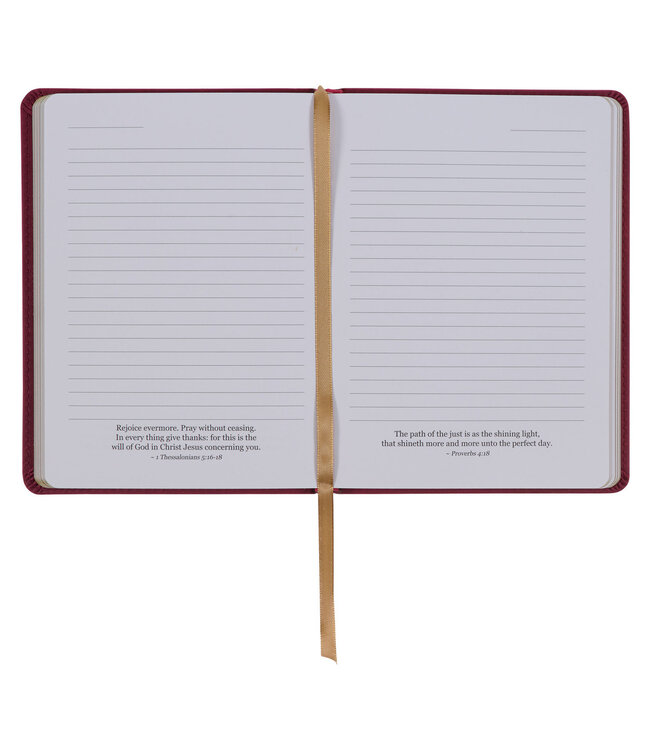 Trust in the LORD Golden Leaf Burgundy Faux Leather Handy-size Journal - Proverbs 3:5