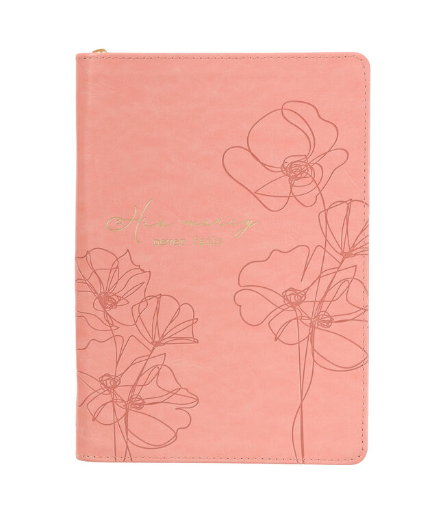 Mercy Blossom Pink Faux Leather Journal with Zipper Closure | 仿皮拉鍊封口日記本