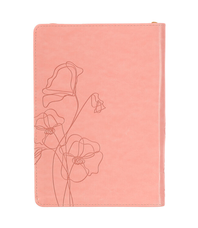 Mercy Blossom Pink Faux Leather Journal with Zipper Closure | 仿皮拉鍊封口日記本