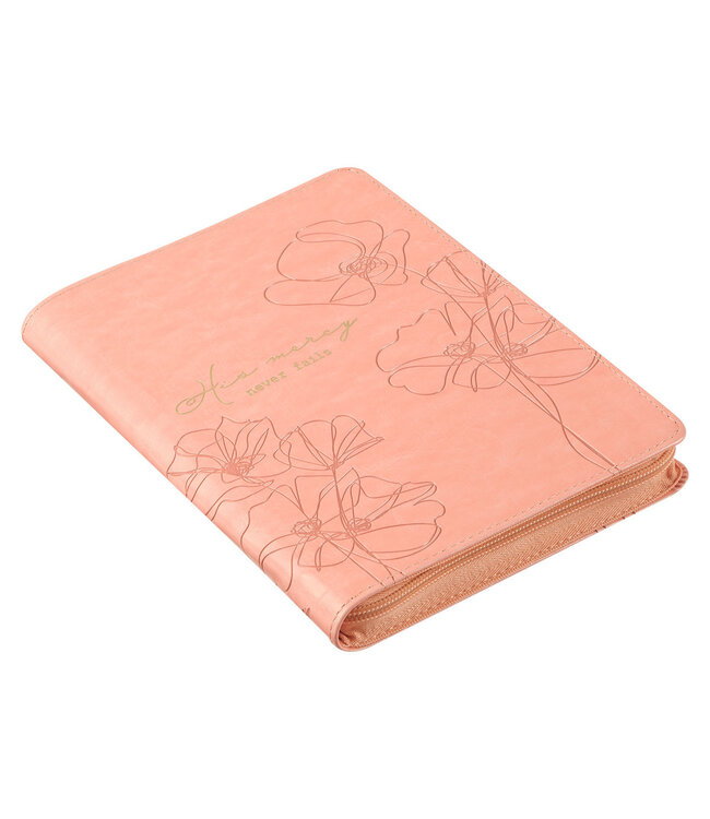 Mercy Blossom Pink Faux Leather Journal with Zipper Closure | 仿皮拉鍊封口日記本