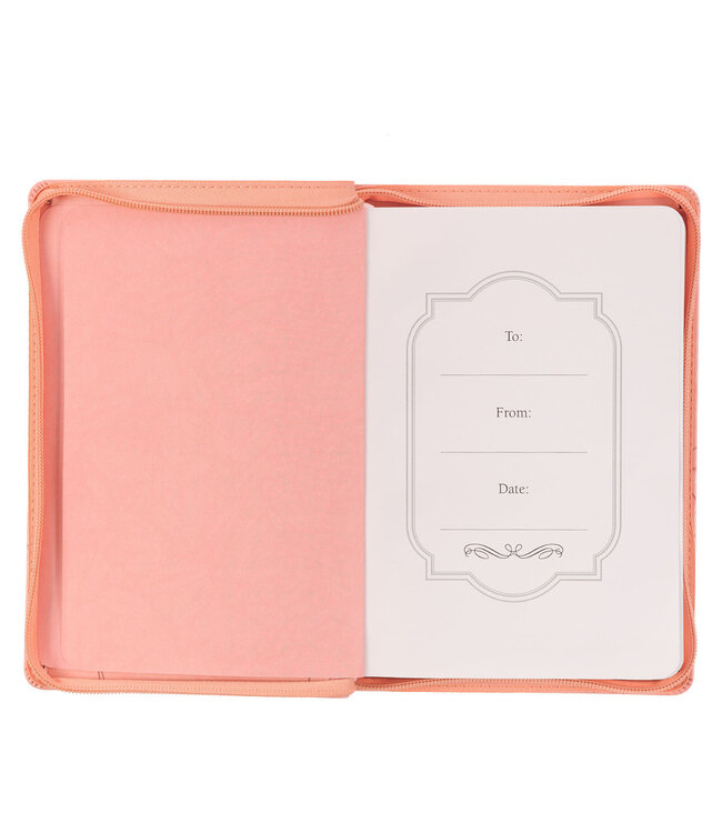 Mercy Blossom Pink Faux Leather Journal with Zipper Closure | 仿皮拉鍊封口日記本