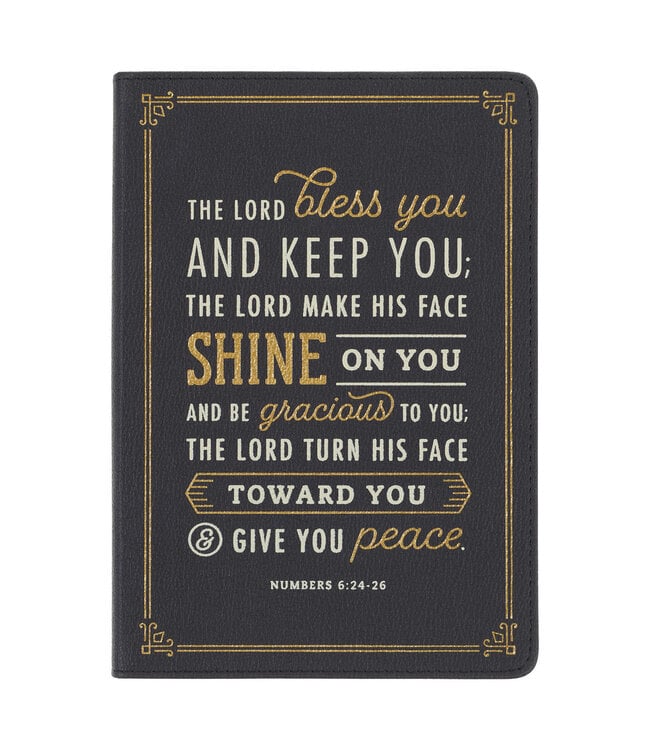 Bless You and Keep You Black Faux Leather Classic Journal - Numbers 6:24-26