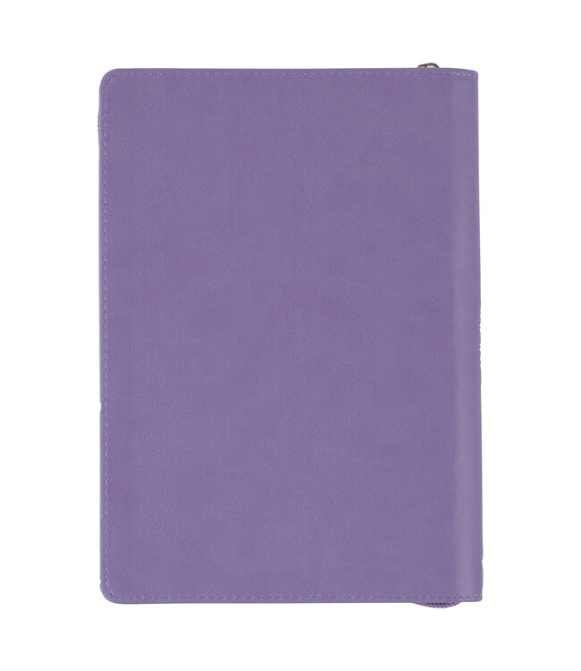 Be Still Purple Pasture Faux Leather Journal with Zippered Closure - Psalm 46:10 | 仿皮拉鍊封口日記本
