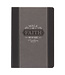 Christian Art Gifts Walk by Faith Black and Gray Faux Leather Classic Journal - 2 Corinthians 5:7