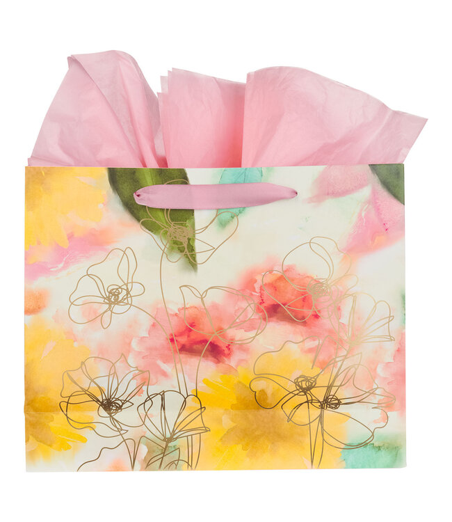 Pastel Meadow Large Landscape Gift Bag with Card
