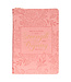Christian Art Gifts Strength and Dignity Peach Pink Faux Leather Classic Journal with Zipper Closure - Proverbs 31:25 | 仿皮拉鍊封口日記本