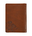 Amazing Grace Natural Canvas and Honey-brown Faux Leather Journal with Zipper Closure - 2 Corinthians 12:9