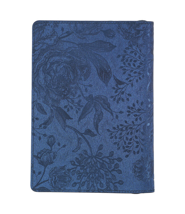 Blessed Peacock Blue Faux Leather Journal with Zipper Closure - Jeremiah 17:7 | 仿皮拉鍊封口日記本