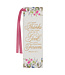 Give Thanks White Floral Faux Leather Bookmark - Psalm 107:1