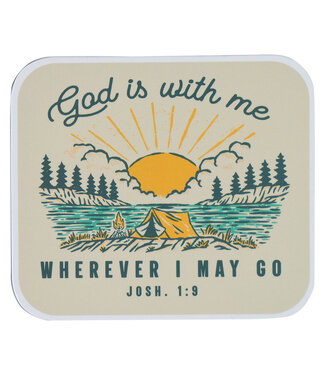 Christian Art Gifts God is with Me Magnet - Joshua 1:9