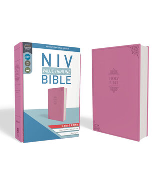 Zondervan NIV Value Thinline Bible/Large Print (Comfort Print)-Pink Leathersoft