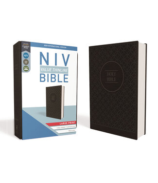Zondervan NIV Value Thinline Bible/Large Print (Comfort Print)-Charcoal/Black Leathersoft