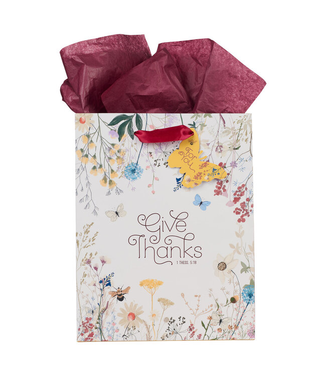 Give Thanks in Everything Medium Gift Bag - 1 Thessalonians 5:18