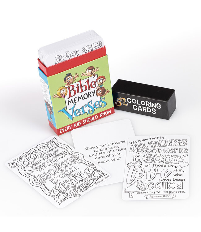 52 Bible Memory Verses Every Kid Should Know Coloring Cards for Kids
