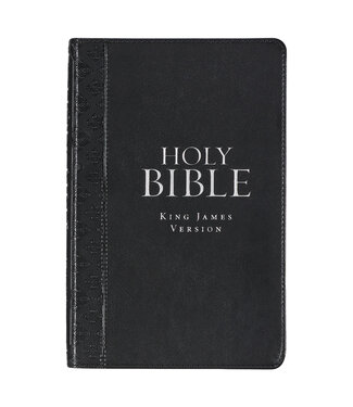 Christian Art Gifts Black Faux Leather King James Version Deluxe Gift Bible with Thumb Index