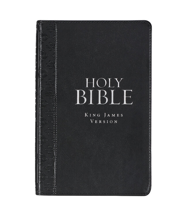 Black Faux Leather King James Version Deluxe Gift Bible with Thumb Index