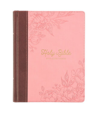 Christian Art Gifts Brown and Pink Faux Leather Hardcover Note-taking Bible