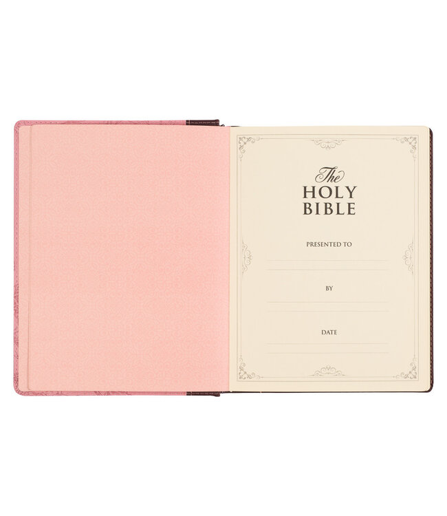 Brown and Pink Faux Leather Hardcover Note-taking Bible
