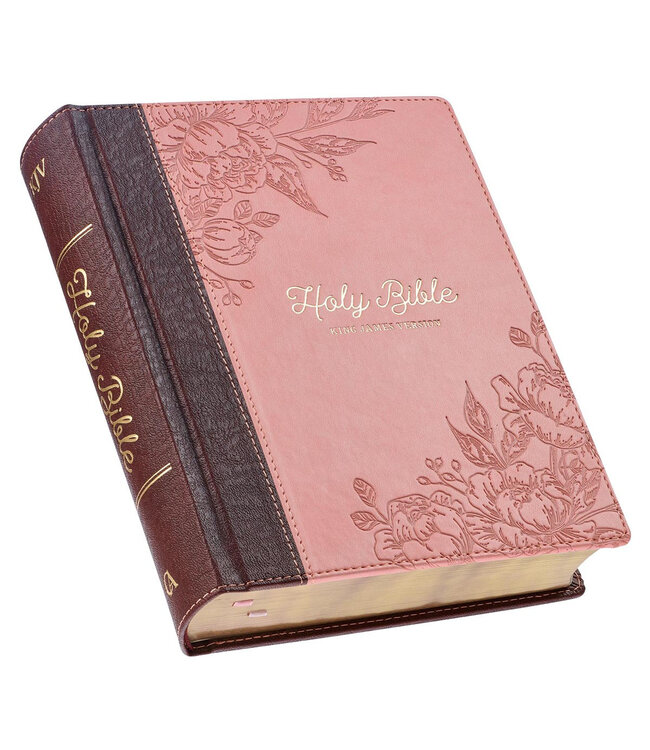 Brown and Pink Faux Leather Hardcover Note-taking Bible