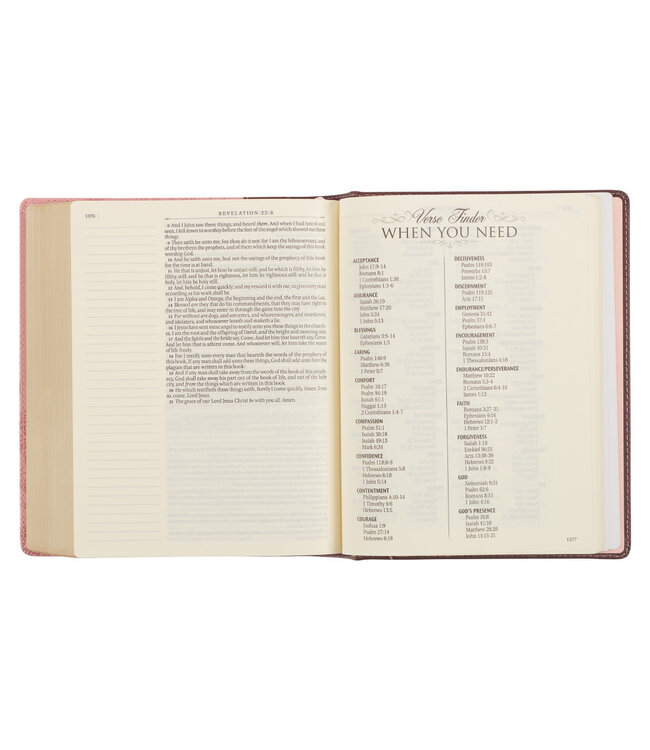 Brown and Pink Faux Leather Hardcover Note-taking Bible