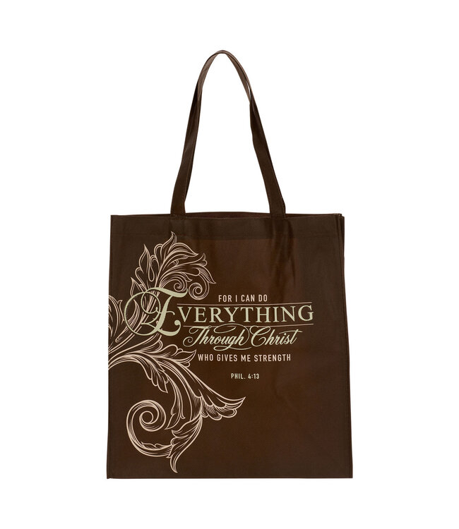 Everything Through Christ Fluted Iris Shopping Tote Bag - Philippians 4:13 （帆布購物袋 - 腓立比書4:13）