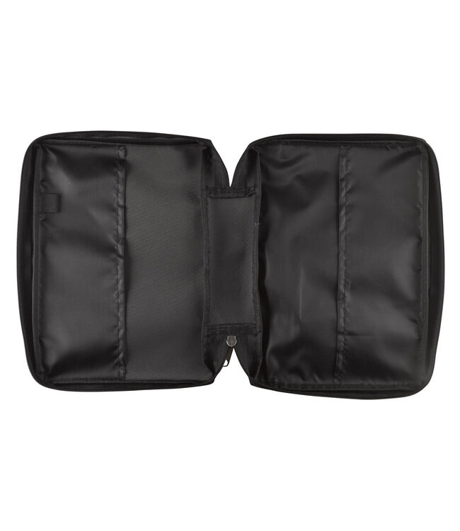 Black Poly-canvas Value Bible Cover with Ichthus Patch (Extra Small) | 黑色帆布帶魚標誌裝飾的經濟聖經套（超小號）