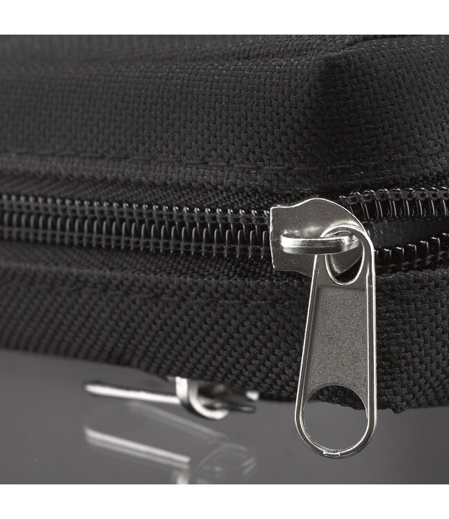 Black Poly-canvas Value Bible Cover with Ichthus Patch (Extra Small) | 黑色帆布帶魚標誌裝飾的經濟聖經套（超小號）