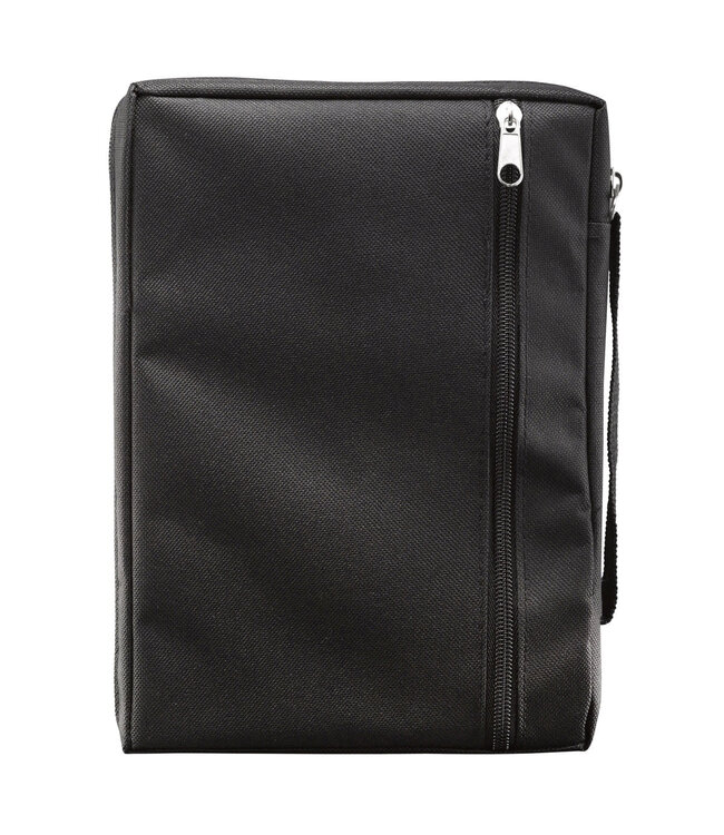 Black Poly-canvas Value Bible Cover with Ichthus Patch (Extra Small) | 黑色帆布帶魚標誌裝飾的經濟聖經套（超小號）