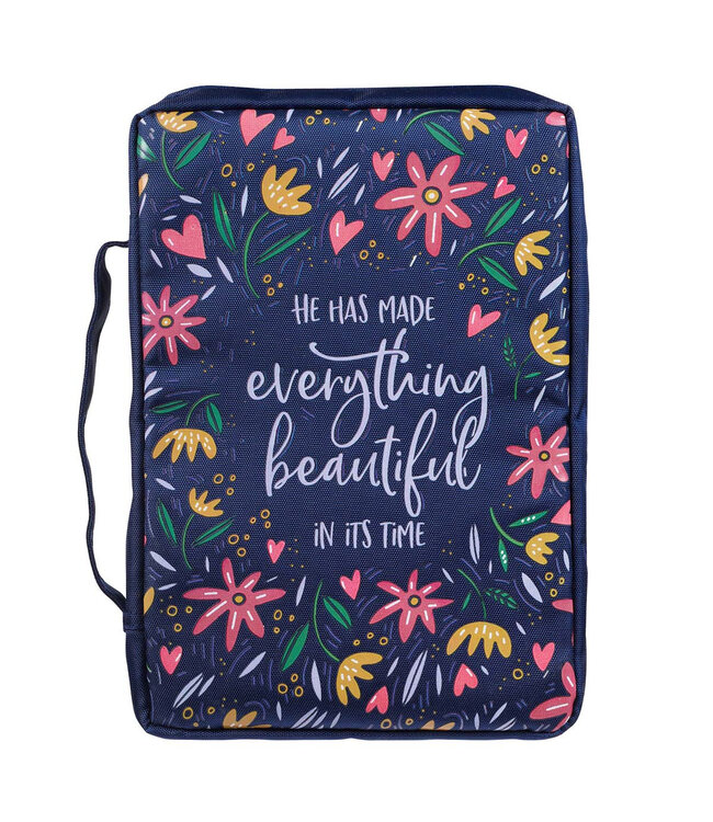 He Has Made Everything Beautiful Navy Floral Value Bible Cover - Ecclesiastes 3:11 | 藍色花卉實惠型聖經套 - 傳道書 3:11