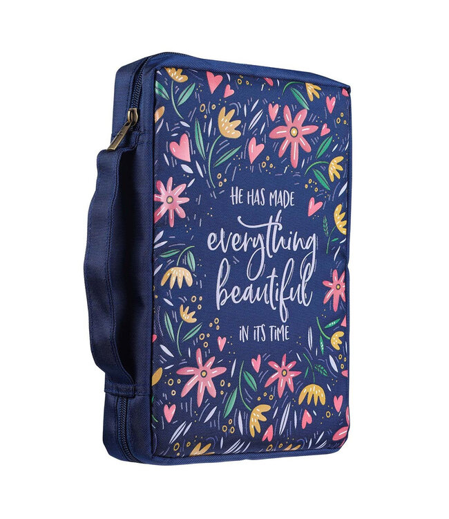 He Has Made Everything Beautiful Navy Floral Value Bible Cover - Ecclesiastes 3:11 | 實惠型聖經套