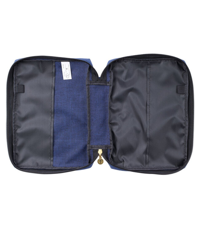 With God All Things Are Possible Navy Floral Value Bible Cover - Matthew 19:26 | 深藍花卉經濟型聖經套 - 馬太福音19:26