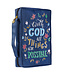 With God All Things Are Possible Navy Floral Value Bible Cover - Matthew 19:26 | 深藍花卉經濟型聖經套 - 馬太福音19:26
