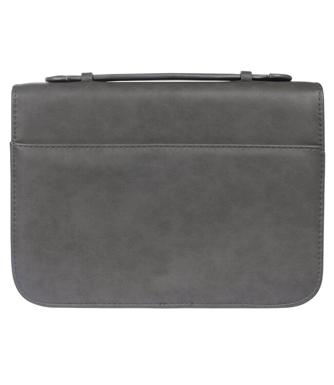 Amazing Grace Gray and Turquoise Faux Leather Fashion Bible Cover with Tassels | 「奇異恩典」灰色和藍綠色仿皮時尚聖經套，附流蘇